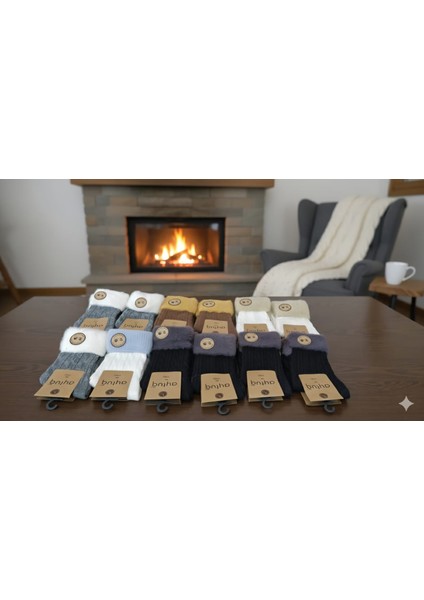 ; BAMBU - PAMUK KATLAMALI KADIN SOKET ÇORABI; DİKİŞSİZ; KIŞLIK ; 36-40 NUMARA; ASORTİ 12'Lİ KUTU modelleri