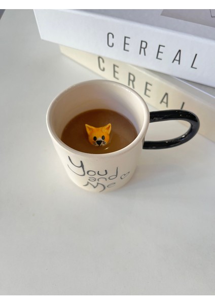 Kedili Kupa El Yapımı Seramik Kupa ve Tabak