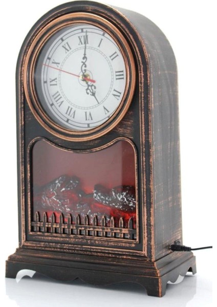 Dekoratif LED Işıklı Saatli Şömine (Usbli) modelleri