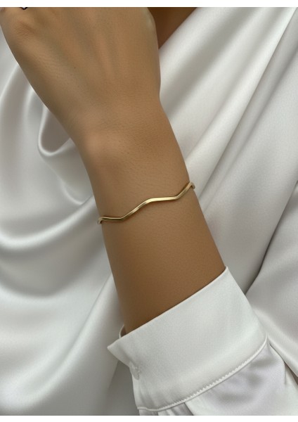 Çelik Gold Asimetrik Ajda Bileklik