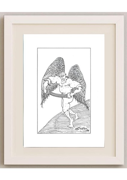 Gheorghita Ghinea Uriasu 29X21CM Orijinal Karikatür Tablo fırsatları