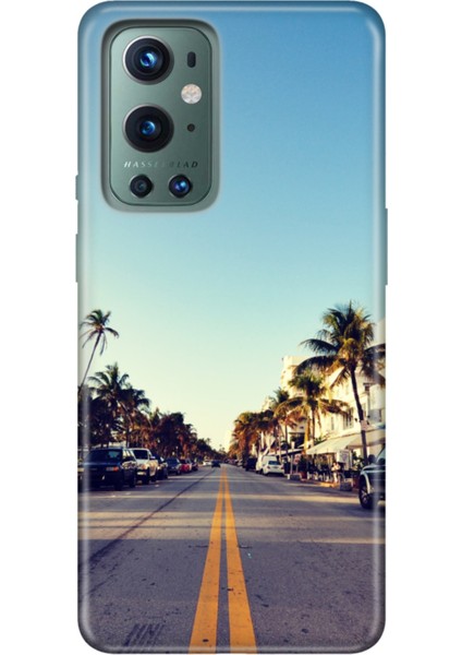 Oneplus 9 Pro Kılıf Tioserisi Resimli Silikon Miami Sunset
