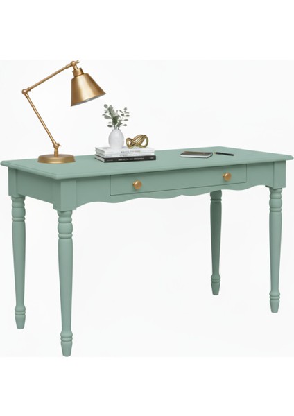 100 cm Masif Su Yeşili Tornalı Çalışma Masası modelleri