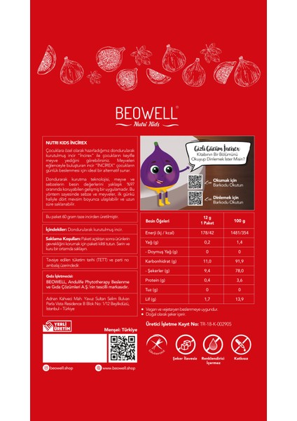 Gizli Gücüm Incirex 12 G | Freeze-Dried Dondurularak Kurutulmuş Incir Atıştırmalığı