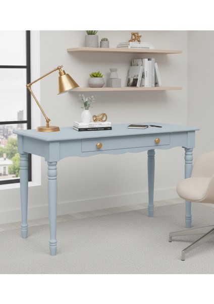 100 cm Masif Mavi Tornalı Çalışma Masası
