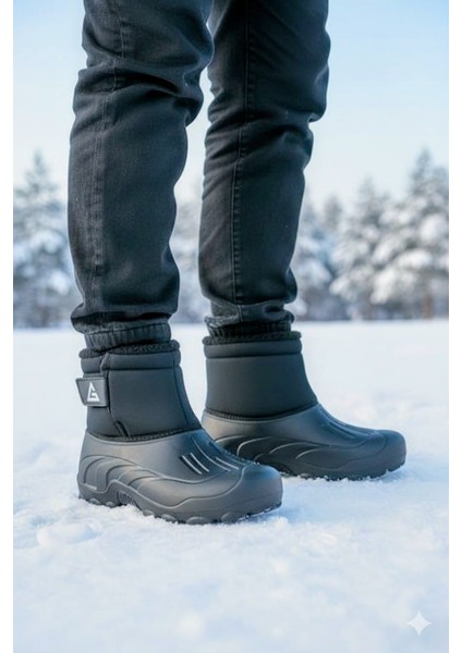 Motor Kurye Bot Erkek Kışlık Içi Peluşlu Su Geçirmez Tek Cırt Cırtlı