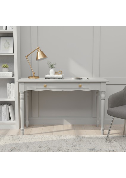 100 cm Masif Açık Gri Tornalı Çalışma Masası