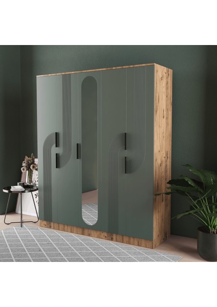 Ekin 5 Kapaklı Eko Gardırop - Mdf Kapak