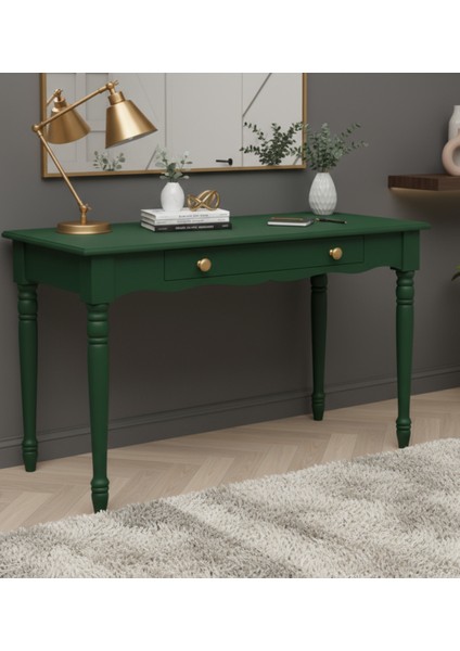 100 cm Masif Yeşil Tornalı Çalışma Masası