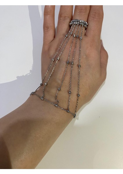 Zirkon Yüzük Detaylı Özel Tasarım Şahmeran Gümüş Bileklik