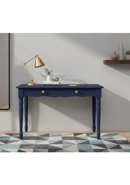 100 cm Masif Lacivert Tornalı Çalışma Masası