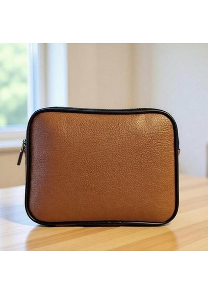 Kahverengi Şarj Aleti Kulaklık Çantası - Teknoloji Makyaj Organizer Düzenleyici Seyahat Mini Yazıcı