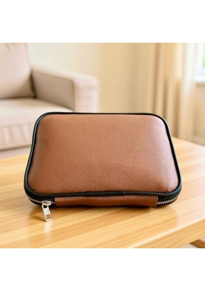 Kahverengi Şarj Aleti Kulaklık Çantası - Teknoloji Makyaj Organizer Düzenleyici Seyahat Mini Yazıcı fiyatları
