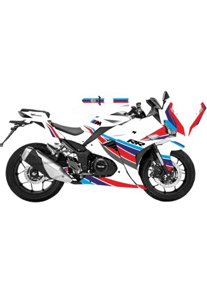 RKS R250 M Power Design Motosiklet Sticker Set Beyaz