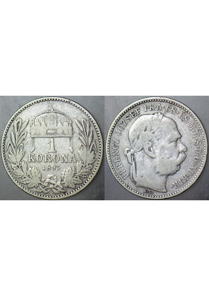 Macaristan Imparatorluğu 1 Korona 1895 Gümüş 4,85 Gr. Franz Josef Dönemi.