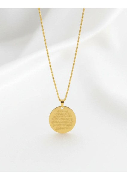 Paslanmaz Çelik Gold Renk Ayetel Kürsi Kolye