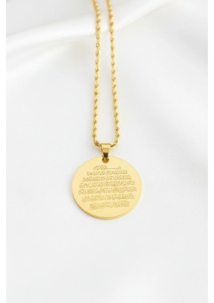 Paslanmaz Çelik Gold Renk Ayetel Kürsi Kolye fiyatları