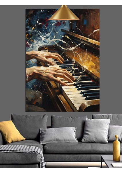 Piyano Tuşları Müzik Sanatsal Dekoratif Kanvas - Mdf Ahşap Tablo