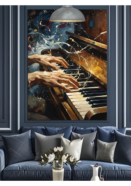Piyano Tuşları Müzik Sanatsal Dekoratif Kanvas - Mdf Ahşap Tablo fiyatları