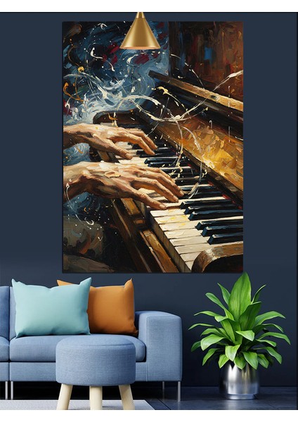 Piyano Tuşları Müzik Sanatsal Dekoratif Kanvas - Mdf Ahşap Tablo fırsatları