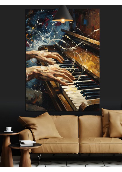 Piyano Tuşları Müzik Sanatsal Dekoratif Kanvas - Mdf Ahşap Tablo indirimleri