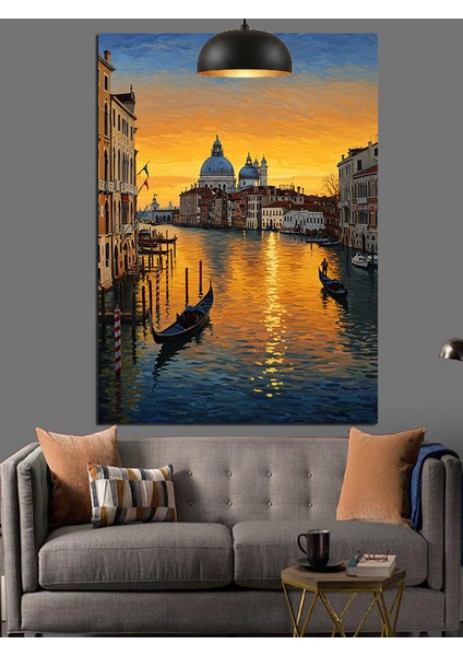 Gece,şehir ve Deniz Manzarası Dekoratif Kanvas - Mdf Ahşap Tablo modelleri