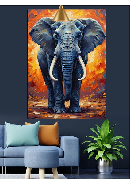 Büyük Fil Hayvan Portresi Dekoratif Kanvas - Mdf Ahşap Tablo