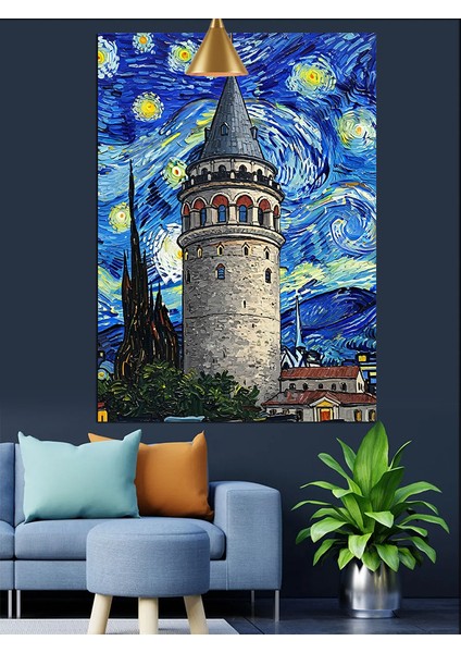 Galata Kulesi Istanbul Tarihi Dekoratif Kanvas - Mdf Ahşap Tablo