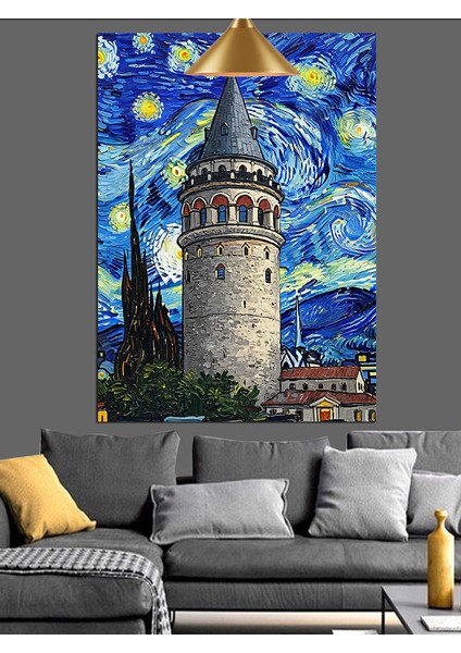 Galata Kulesi Istanbul Tarihi Dekoratif Kanvas - Mdf Ahşap Tablo modelleri