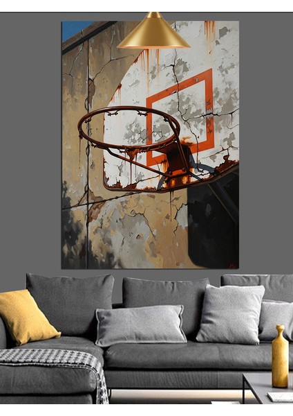 Basketbol Potası Spor Dekoratif Kanvas - Mdf Ahşap Tablo