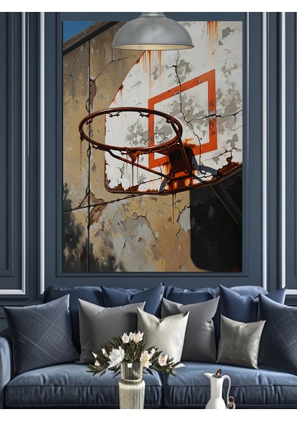 Basketbol Potası Spor Dekoratif Kanvas - Mdf Ahşap Tablo fiyatları