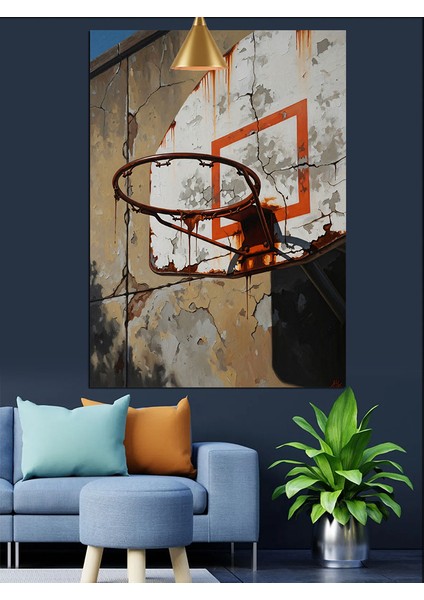 Basketbol Potası Spor Dekoratif Kanvas - Mdf Ahşap Tablo fırsatları