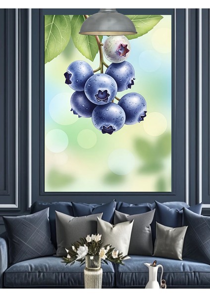 Dalında Yaban Mersini Mor Dekoratif Kanvas - Mdf Ahşap Tablo