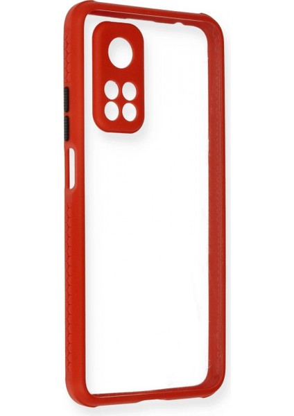 Xiaomi Mi 10T Pro Kılıf Miami Şeffaf Silikon - Kırmızı (K95)