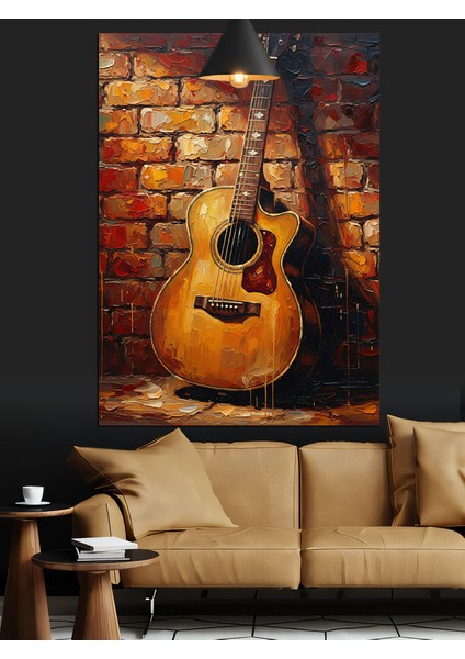 Gitar Duvar Eski Rustik Dekoratif Kanvas - Mdf Ahşap Tablo modelleri