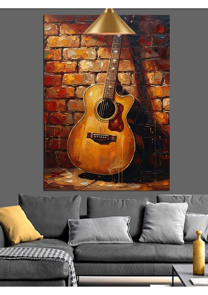 Gitar Duvar Eski Rustik Dekoratif Kanvas - Mdf Ahşap Tablo fırsatları