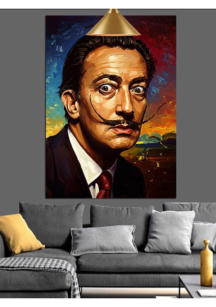 Salvador Dali ve Bıyıkları Portre Ünlü Dekoratif Kanvas - Mdf Ahşap Tablo fiyatları