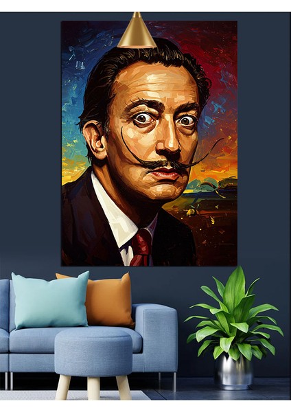 Salvador Dali ve Bıyıkları Portre Ünlü Dekoratif Kanvas - Mdf Ahşap Tablo indirimleri