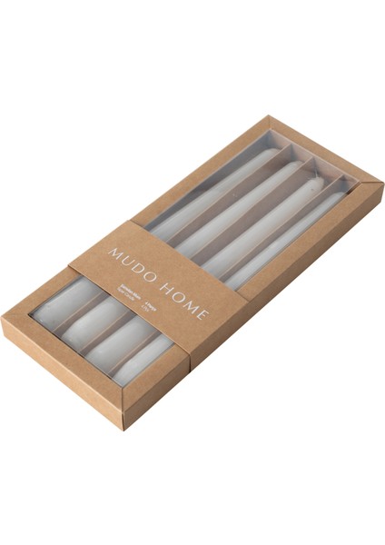 4lü Şamdan Mum Krem 25CM