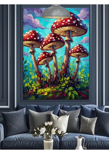 Büyülü Mantarlar Orman Sanatı Dekoratif Kanvas - Mdf Ahşap Tablo indirimleri