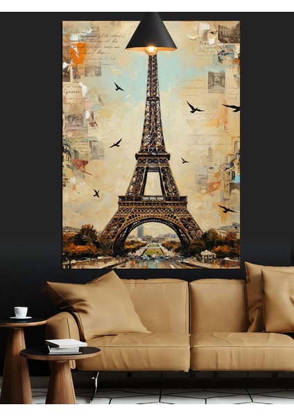 Eyfel Kulesi Şehir Manzarası Dekoratif Kanvas - Mdf Ahşap Tablo modelleri
