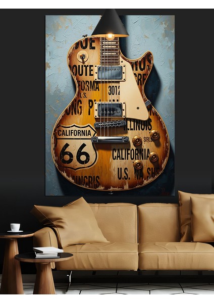 Eski Tarz Gitar Dekoratif Kanvas - Mdf Ahşap Tablo modelleri