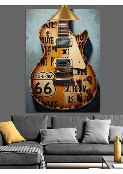 Eski Tarz Gitar Dekoratif Kanvas - Mdf Ahşap Tablo fırsatları