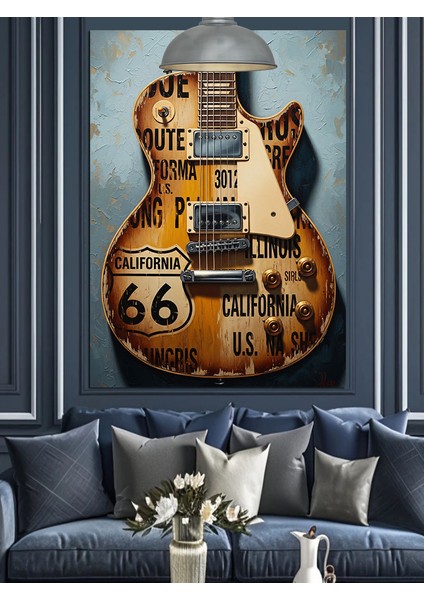 Eski Tarz Gitar Dekoratif Kanvas - Mdf Ahşap Tablo indirimleri