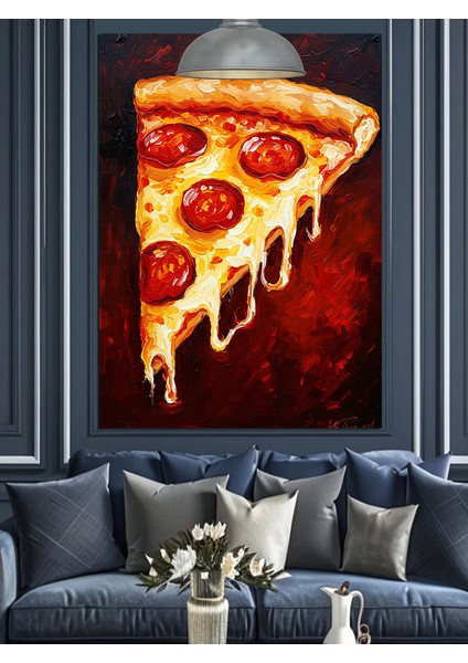 Sucuklu Pizza Dilimi Dekoratif Kanvas - Mdf Ahşap Tablo indirimleri