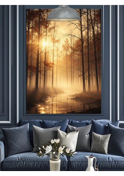 Sisli Havada Orman Dekoratif Kanvas - Mdf Ahşap Tablo modelleri