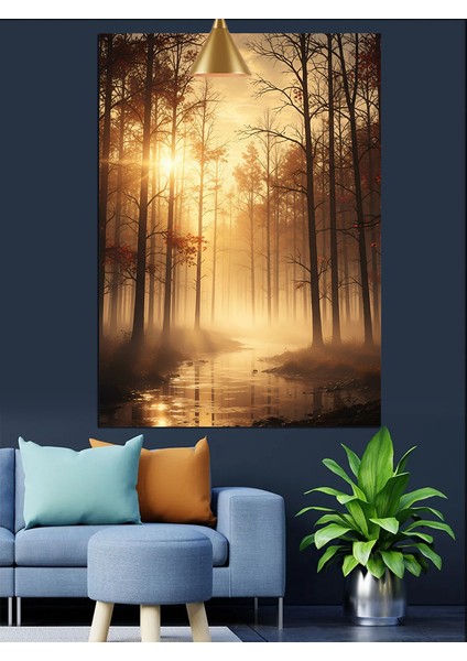 Sisli Havada Orman Dekoratif Kanvas - Mdf Ahşap Tablo indirimleri