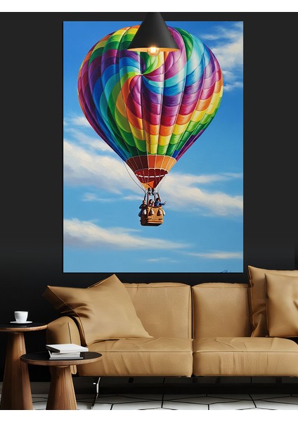 Sıcak Hava Balonu Uçuşu Dekoratif Kanvas - Mdf Ahşap Tablo