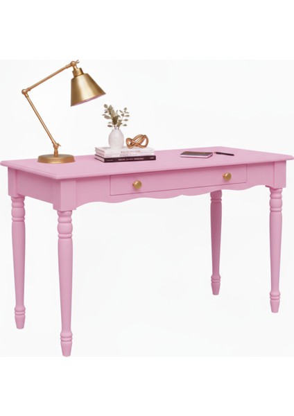 120 cm Masif Pembe Tornalı Çalışma Masası modelleri