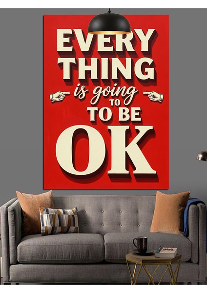 Ingilizce Her Şey Iyi Olacak Yazan Afiş Dekoratif Kanvas - Mdf Ahşap Tablo fiyatları